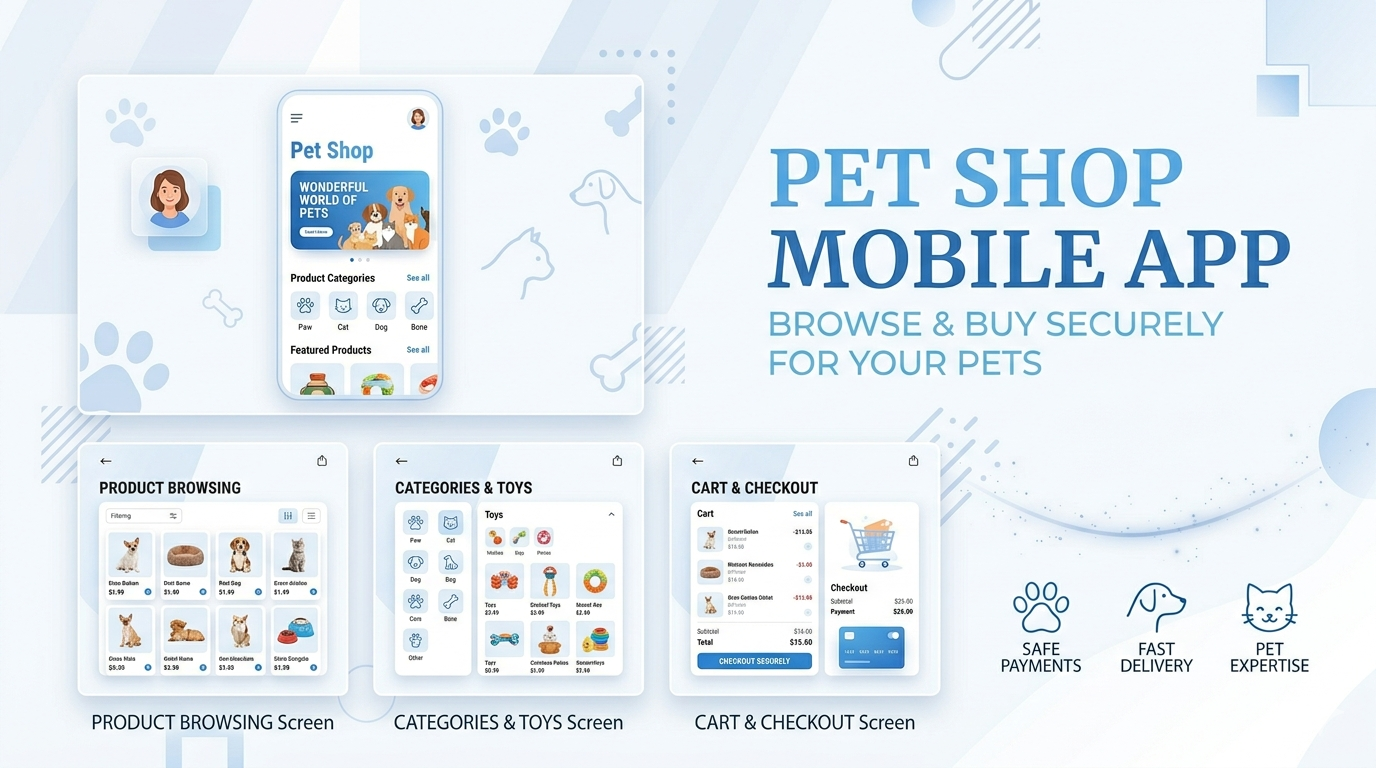Pet Shop eCommerce Flutter Mobile App